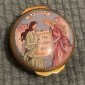 Mary Kay 2000 Trinket Box Halcyon Days Enamel The Golden Rule Angels